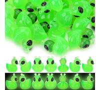 GGSTDDUP 100 Pcs Mini Alien Duck Figures Glow in The Dark Tiny Aliens Ducks Mini Funny UFO Sci-fi Resin Duck for Space Party Favors Dashboard Desk Decor