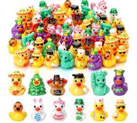 GGSTDDUP 120 Pcs Holiday Resin Ducks, Unique Multiple Holiday Ducks in Bulk, Mini Decor Figurines Gifts for Birthday Party Favors, Halloween, Thanksgiving, Christmas (12 Styles)