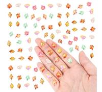 GGSTDDUP 200 Pcs Mini Resin Fall Leaves for Crafts Random Tiny Maple Leaf Miniature Fake Leaves Figurines for Dollhouse Fairy Garden Moss Landscape Decor