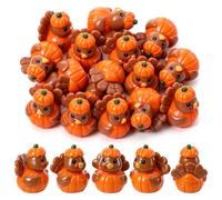 GGSTDDUP 30 Pcs Thanksgiving Mini Resin Ducks, Tiny Turkey Ducks