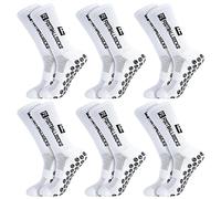 GGSTDDUP 6 Pairs Grip Soccer Socks for Men Anti Slip Athletic Socks Non-Slip Sports Football Basketball Socks with Grip Pads, White, One Size