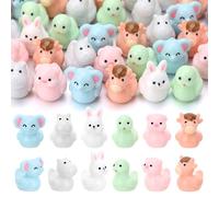 GGSTDDUP 60pcs Mini Resin Animal Ducks, Tiny Ducks for Hiding, Miniature Duck Figurines, Novelty Party Favors Gift Decoration (6 Styles Animals)