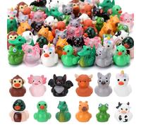 GGSTDDUP 60pcs Mini Resin Animal Ducks, Tiny Ducks for Hiding, Miniature Duck Figurines, Novelty Party Favors Gift Decoration (12 Styles)