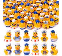 GGSTDDUP 60pcs Mini Resin Sailor Cruise Ducks, Tiny Cruise Duck for Hiding, Miniature Sailor Cruise Figurines, Ducks for Cruise Ship, Nautical Cruise Party Favors Gift Decoration (4 Styles)