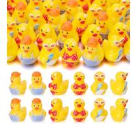GGSTDDUP 60pcs Summer Beach Resin Ducks, Funny Tiny Ducks for Hiding, Miniature Duck Toy Figurines, Novelty Summer Beach Swimming Pool Cruise Party Favors Gift Decoration (3 Styles)