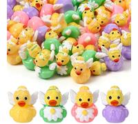 GGSTDDUP Mini Resin Ducks, 40 Pcs Tiny Ducks to Hide Prank, Miniature Fairy Ducks Mini Figures for Fairy Garden, Dollhouse,Terrariums, Potted, Miniature Landscape Ornament