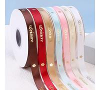 ggtg Customized Printed Ribbon Personalised Logo Giftbox Baking Wrap Wedding Birthday Anniversary, Cotton Ribbon (100Yards(90m),13mm Ribbon)