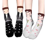 GGUFAY 2 Pairs Bride and Groom Socks, Wedding Gifts, Funny Wedding Socks, Wedding Socks are the Perfect Gift for the Bride, Wedding Socks for the Bride and Groom Fun Ideas Wedding Gifts