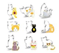 GGUFAY 9 Pieces Cat Cookie Cutters, Cookie Cutters, Cookie Cutters, Suitable for Parties, Children, Birthday, Party, Theme, DIY Decoration