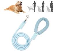 GGUFAY Dog Lead 2 m Adjustable Recall Lead for Medium and Large Dogs, Free Handle Lead with Carabiner for Outdoor Activities, Thick Braided Nylon Rope of 8 mm, Blue
