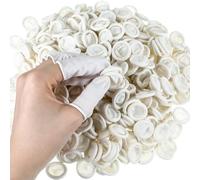 GGUFAY Finger Cots, 200 Pieces Latex Finger Cots, Antistatic Latex Finger Covers, Covers Fingers for Injured Fingers, Cracked Fingers, Nail Art, DIY, Crafts (White)