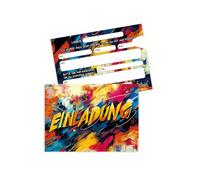 GGUFAY Graffiti Invitation Cards Children's Birthday Boy and Girl Invitation Cards Graffiti Birthday Invitations Graffiti Splash Pack of 12