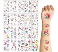 GGUFAY Mermaid and Unicorn Tattoo Set for Kids, 20 Sheets, Tattoo Toys, School Gift for Girls, Decoration for Kids Birthday Party
