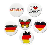GGUFAY Pack of 6 Germany Flag Pins, Creative Zinc Alloy Brooch for Collar, Dress, Clothing, Decorative Flag Pins for Various Occasions