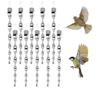 GGUFAY Reflective Bird Repellent, 10 Pieces Balcony Spiral Bird Repellent, Pigeon Repellents, Bird Repellents, Prevent Birds in the House and Garden (Silver)