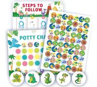 GGUFAY Reward Board Children's Toilet, Reward System for Potty Training with Dino Sticker, Potty Training Toilet from 3 Years, Potty Training for Children for Good Habits