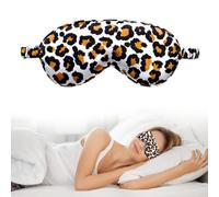 GGUFAY Sleep Mask, Natural Silk Leopard Sleeping Mask, Comfortable and Super Soft, with Adjustable Strap, Excellent Sleep Aid for Women