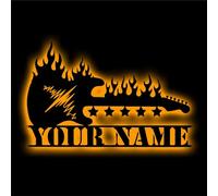 GGUIUIC Custom Guitar Metal Wall Art with Led Lights Personalized Guitar Music Name Neon Sign for Guitar Lovers Music Fans Men Women Music Teacher Guitar Player Gifts,Guitar Metal Sign-13