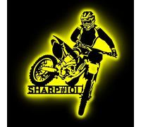 GGUIUIC Personalized Name Motocross Lamp Custom Motocross Sign Plaque Rider Name Wall Art led Motorcycle Night Light Motorcycle Gifts for Birthday Christmas Valentine's Day(Motorcycle Sign Light-3)