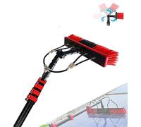 Gguwug 36ft Water Fed Pole Kit w/Water Fed Telescopic Brush,Window Cleaning Brush Pole,Car Wash Brush,for Home and Commercial Window Cleaning with 20m water supply hose solar panel brush