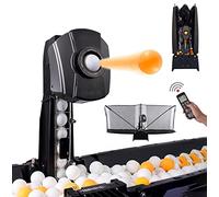 Gguwug ping-pong balls 50W Automatic Table Tennis Robot, Ping Pong Ball Machine for with Remote Control, Multi-rotation with Ball Recycle Catch Net Automatic Ball Collection