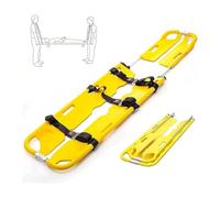 Gguwug Yellow Portable Stretcher, Foldable Scoop Stretcher Medical Folding Emergency Portable Travel Size Patient Transport Adjustable Light Weight Immobilization Board Load Capacity - Max.159kg/350LB