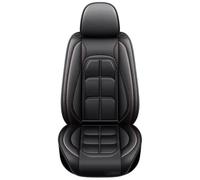 Ggwqoops 1pc PU Leather Universal Fit Car Seat Cover All-Season Protector Mat With Soft Cushion Full Package Seat Cover Car Seat Covers(Black)