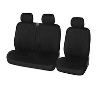 Ggwqoops 2+1 Universal Car Seat Covers Protector For Transporter/Van Universal Polyester Fabric Covers Truck Accessories Car Seat Covers(Black)