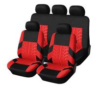 Ggwqoops 2/5PCS Car Seat Covers Set Universal Fit Most Covers With Tire Detail Suitable For Independent Seat Covers Protecting Seats Car Seat Covers(5PCS RED)