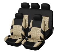 Ggwqoops 2/5PCS Car Seat Covers Set Universal Fit Most Covers With Tire Detail Suitable For Independent Seat Covers Protecting Seats Car Seat Covers(5PCS beige)
