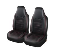 Ggwqoops 2 Front Universal PU Leather Car Seat Covers good Back Bucket Seat Cover Set For Most Cars Trucks SUVs And Van Car Seat Covers(Red)