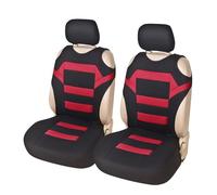 Ggwqoops 2 Pieces Set Design Front Car Seat Cover Universal Fit Care Coves Seat Protector For Seats Polyester Fabric Car Seat Covers(RED1)