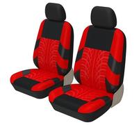 Ggwqoops 2PCS Car Seat Covers Set Universal Fit Most Covers Seat Cover With Tire Trace Craftsmanship Car Seat Covers(RED-2PCS)