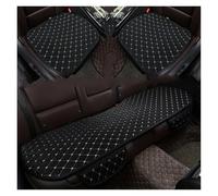 Ggwqoops 3Pcs Cotton And Linen Car Seat Cover Set Universal Seat Cover Cushion All Season Seat Protector Interior Accessories Car Seat Covers(Black with Beige)