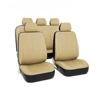 Ggwqoops 4PCS/9PCS Car Seat Cover Breathable PU Leather Full Surrounded Seat Protector Universal Vehicle Seat Cushion For Most Cars Car Seat Covers(Beige)
