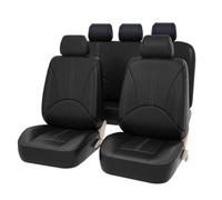 Ggwqoops 4PCS/9PCS Car Seat Cover Breathable PU Leather Full Surrounded Seat Protector Universal Vehicle Seat Cushion For Most Cars Car Seat Covers(Black)