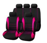 Ggwqoops Auto Parts Car Seat Cover Polyester Fabric 2/4/9 Piece Set Four Season Universal Front/Rear Car Seat Cushion Car Seat Covers(5 seat fuchsia)