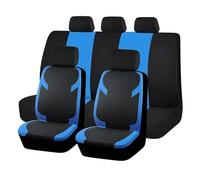 Ggwqoops Blue Universal Seat Car Cover Black Diamond Fabric Lattice Car Accessories Interior Fit Most Car SUV Van Seat Protector Car Seat Covers(Blue)