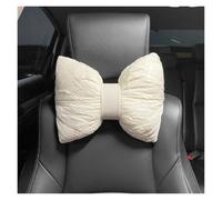 Ggwqoops Car Cushion Seat Cover White Lace Bubble Women's Auto Interior Cover Bow Tie Headrest Waist Pillow Seat Belt Cover Car Seat Covers(1 piece headrest)