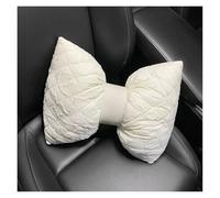 Ggwqoops Car Cushion Seat Cover White Lace Bubble Women's Auto Interior Cover Bow Tie Headrest Waist Pillow Seat Belt Cover Car Seat Covers(1 piece waist pillow)