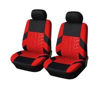 Ggwqoops Car Seat Covers Full Set Universal Fit Most Cars Covers With Tire Track Detail Styling Car Seat Covers(Red 2 pieces)