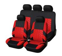 Ggwqoops Car Seat Covers Full Set Universal Fit Most Cars Covers With Tire Track Detail Styling Car Seat Covers(Red full set)