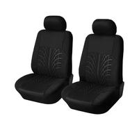 Ggwqoops Car Seat Covers Full Set Universal Fit Most Cars Covers With Tire Track Detail Styling Car Seat Covers(Black 2 pieces)