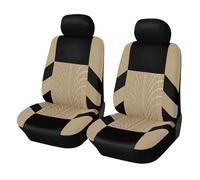 Ggwqoops Car Seat Covers Set Universal Fit Most Cars Covers With Tire Track Detail Styling Car Seat Protector Car Seat Covers(Beige 2 pieces)
