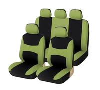 Ggwqoops Car Seat Covers Universal Polyester Seat Cover Set Fit Most SUVs Vans Plain Fabric Bicolor Stylish Seat Protector Car Seat Covers(Green full set)