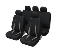 Ggwqoops Car Seat Covers Universal Polyester Seat Cover Set Fit Most SUVs Vans Plain Fabric Bicolor Stylish Seat Protector Car Seat Covers(Gray full set)