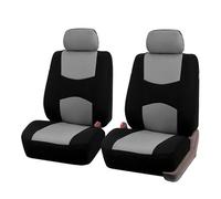 Ggwqoops Car Seat Covers Universal Polyester Seat Cover Set Fit Most SUVs Vans Plain Fabric Bicolor Stylish Seat Protector Car Seat Covers(Gray front 2pc)