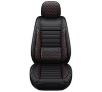 Ggwqoops Elegant Universal Faux Leather Car Seat Cove Easy-Clean Comfort Design Fits Major Models - Enhance Your Car's Car Seat Covers(Black red1)
