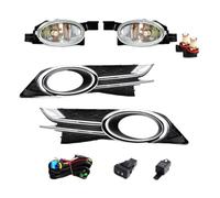 Ggwqoops Fog Light For Odyssey 2014-2017 Car Front Bumper Fog Lamp Headlight Halogen LED White Blubs Chrome Cover Wire Switch 12V Front Fog Lights(LED White)
