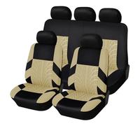 Ggwqoops For Logan 1 2004 2005 2006 2007 2008 2009 Car Seat Covers Set Universal Fit Most Covers With Tire Track Car Seat Covers(Beige-9PCS)